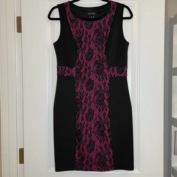 Enfocus Petite Bodycon Dress Black and Magenta 8P - Picture 12 of 12
